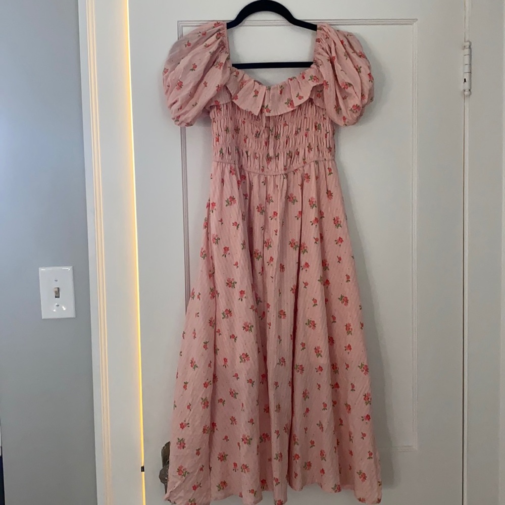 Puff sleeve stretch cottage vibes dress